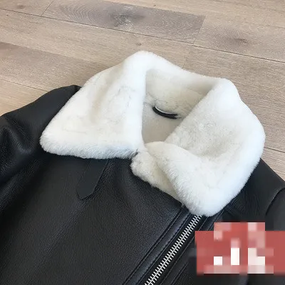 Австралийская Мериносовая овечья натуральная кожа короткое пальто Женская куртка из овечьей кожи меховые пальто, женская овечья шуба - Цвет: white fur leather