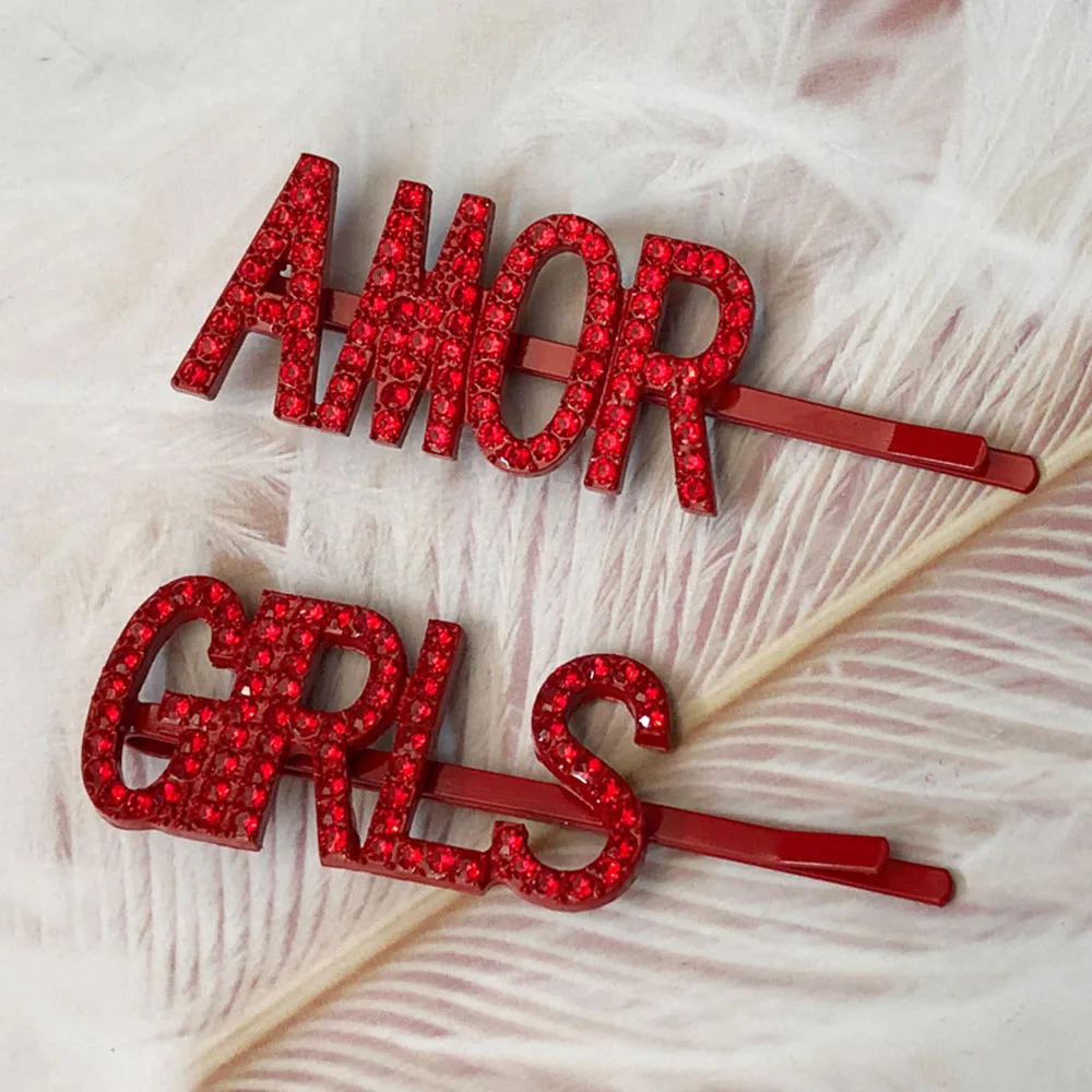 2021New Горячая Мода Письмо Слово Стразы с украшением в виде кристаллов контактный