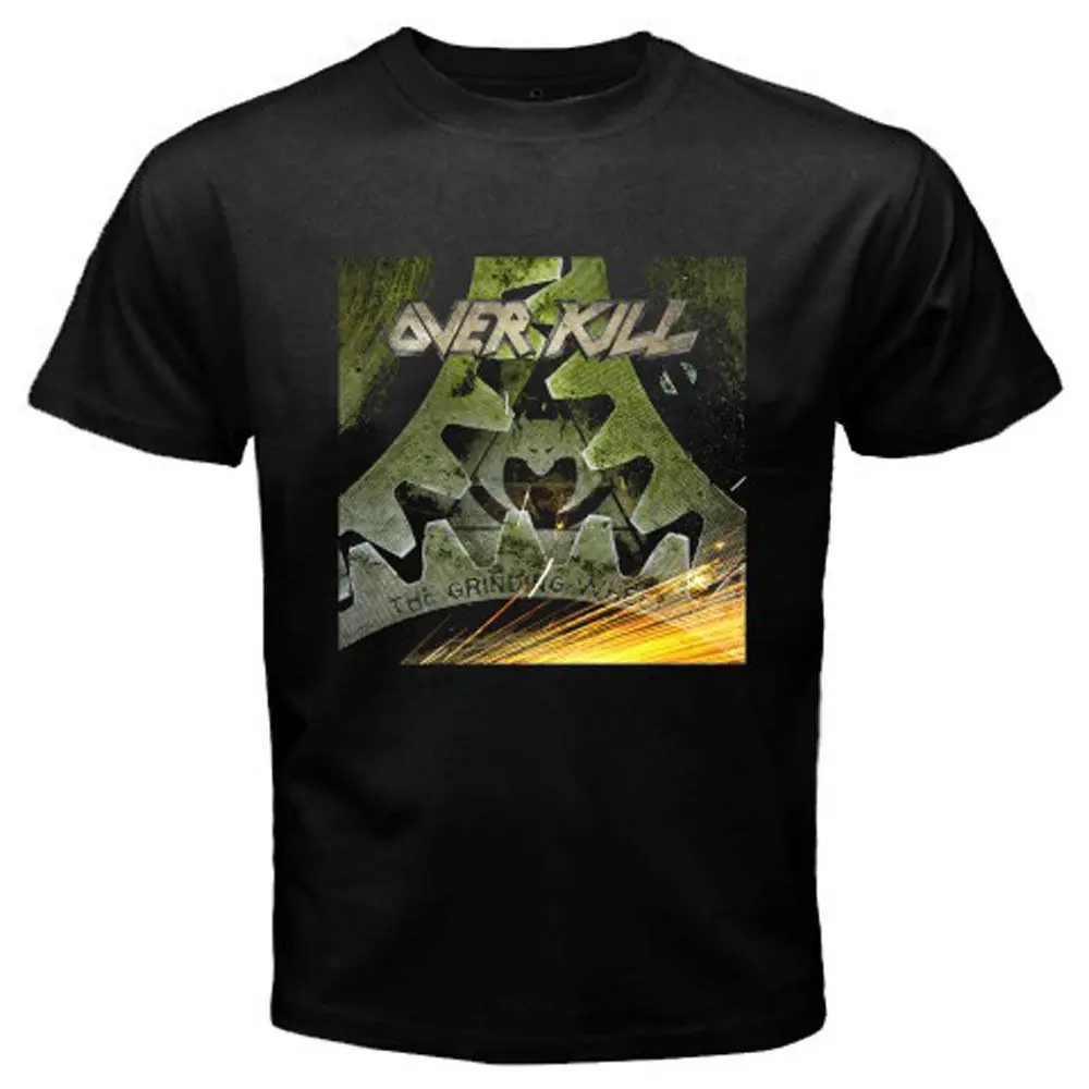 Новый Overkill * шлифовальный круг альбом Обложка Мужская черная футболка Размер S-3XL |