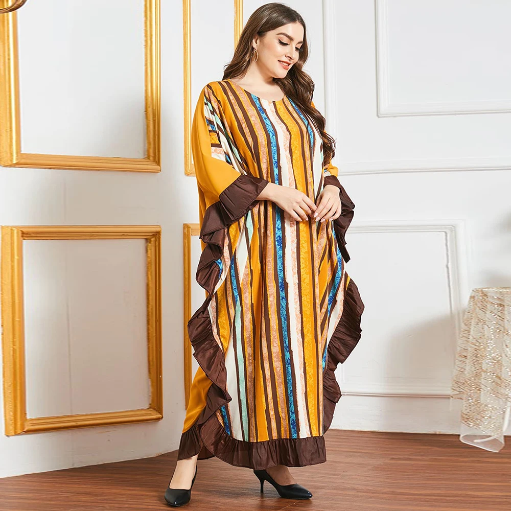 

Ramadan Eid Abaya Dubai Turkey Islam Muslim Long Maxi Dress Vestido De Mujer Moroccan Kaftan Bat Sleeve Women Robe Longue 2021