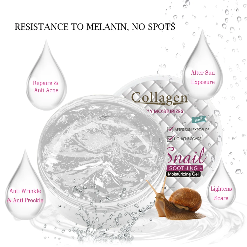300ml DISAAR Natural Moisturizing Gel Collagen&ampSnail Body Skin Care Products For Women Anti-wrinkle Aging Acne Treatment |