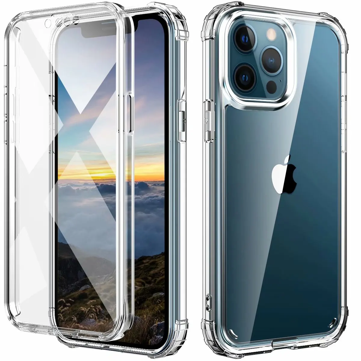 

Scratch -Resistant Transparent Case for Iphone 13 Pro Max 11 12 Mini 13pro Full Protection Cover with PET Screen Protector Film