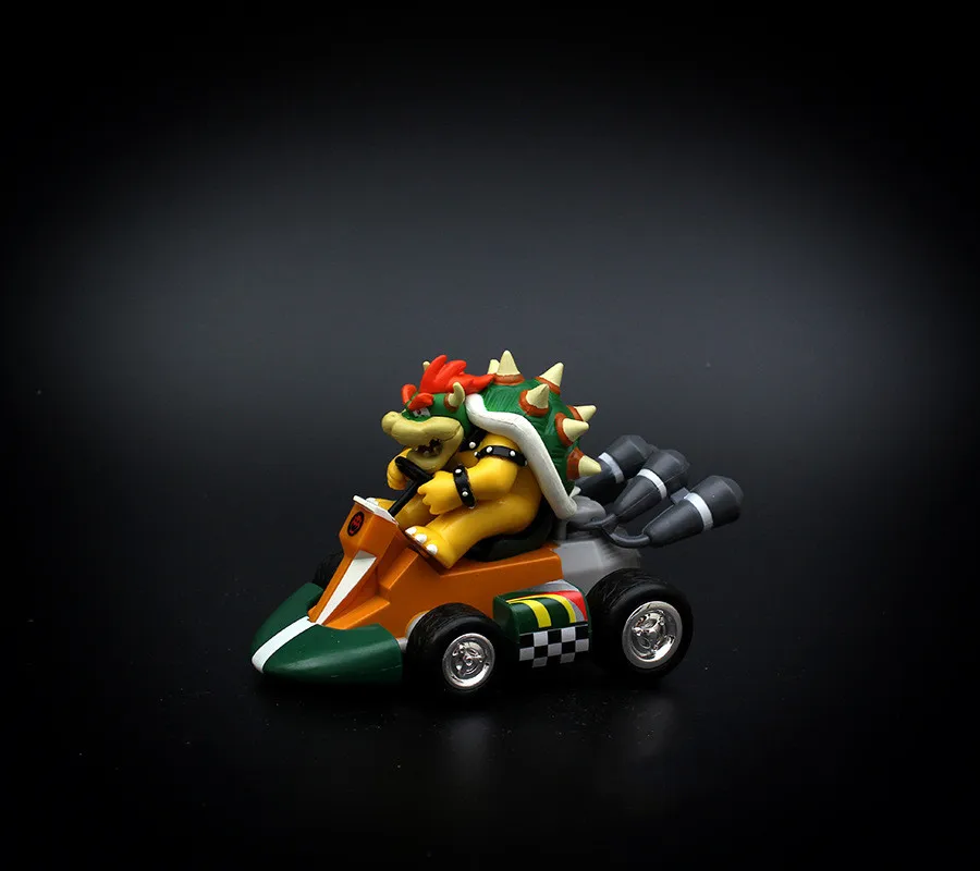 

Anime Super Mario Bros Pull back car PVC Figure Model Donkey kong Princess Turtle Mushroom Bowser Yoshi Toys Gift