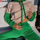 Женский спортивный костюм Y2k, популярный осенний женский спортивный костюм и свитер для отдыха, комплект из двух предметов, 2021