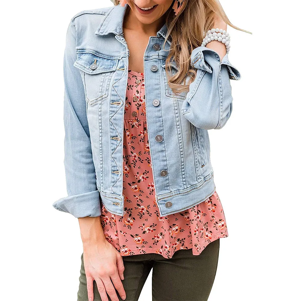 Женская джинсовая куртка Классическая винтажная весенне-осенняя женские джинсы