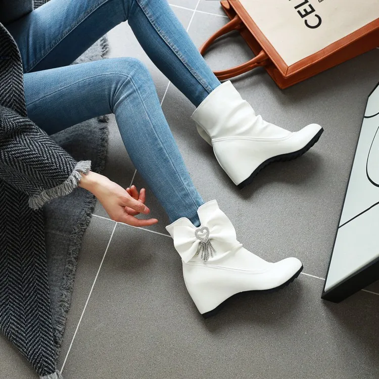 Гран размер Женская обувь Ботильоны для женщин Ботинки женские зимние