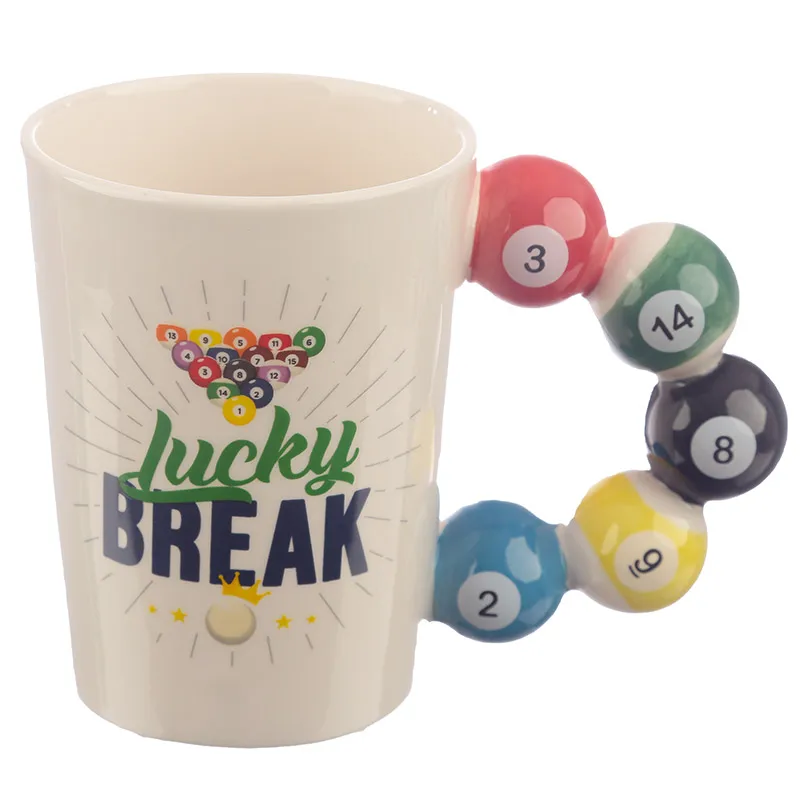 1 шт. кружка с ручкой для бильярда керамическая чашка Расписанная воды кофейная