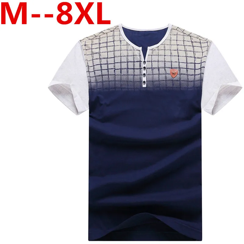 Плюс 10XL 8XL 6XL 5XL 4X Дизайнерская мужская футболка Свободная с v-образным вырезом