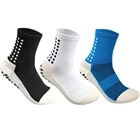 Новые спортивные Нескользящие футбольные носки, хлопковые противоскользящие мужские футбольные носки средней длины, хлопковые эластичные спортивные чулки унисекс