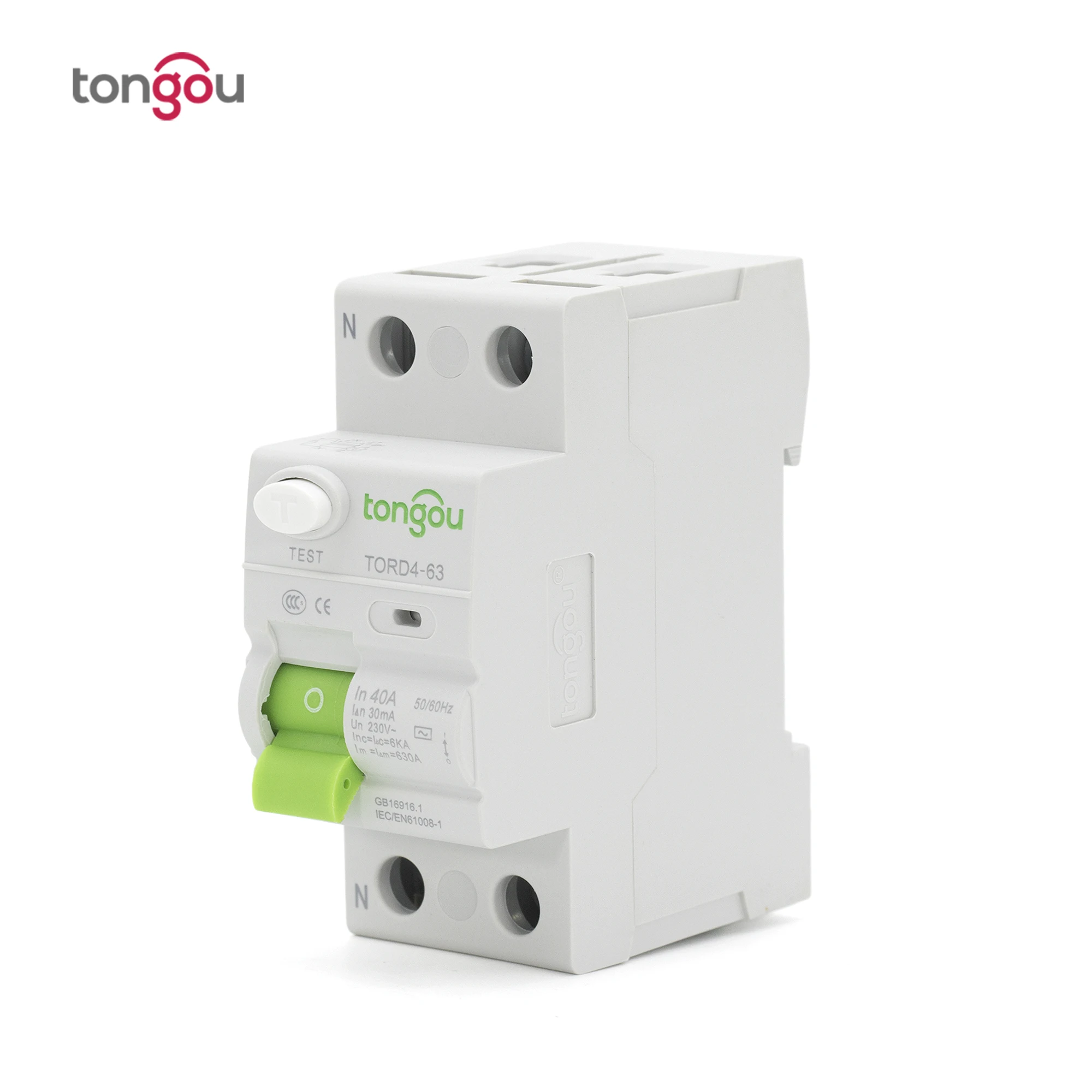 AC 2P 16A 10 мА 30 мА 6KA RCCB RCD 110 в 230 В узловой ток автоматический Выключатель дифференциальный выключатель переключатель безопасности TORD4-63