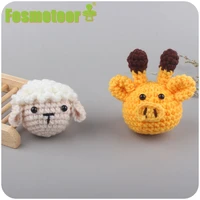 fosmeteor 1pcs handmade crochet animal cartoon head baby teething soother decor diy pacifier clip chain accessories toy gift