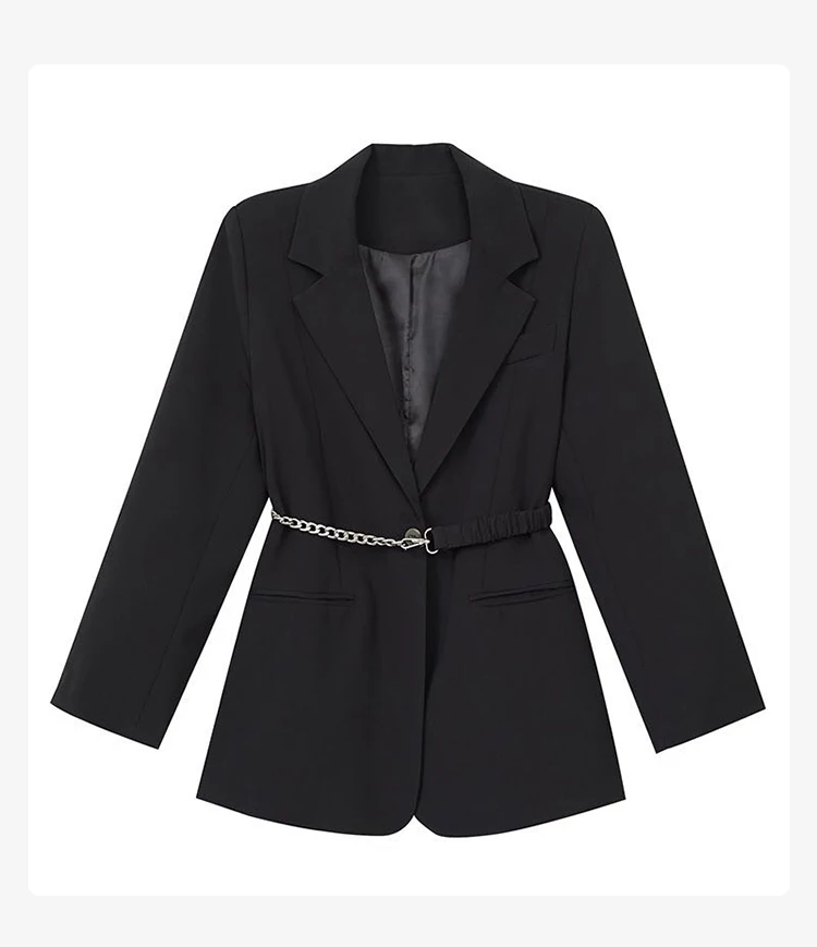 

ONLY PLUS Suit jacket Women Work Office Thick Cardigan Sashes Outerwear OL Vintage Solid Black Pockets Female Chic Tops Coat