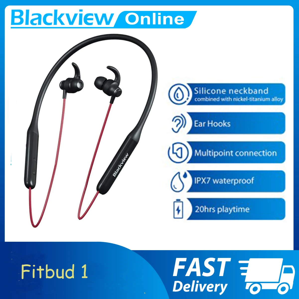 Blackview Fitbuds 1 Bluetooth наушники с шейным ободом беспроводные наушники-вкладыши