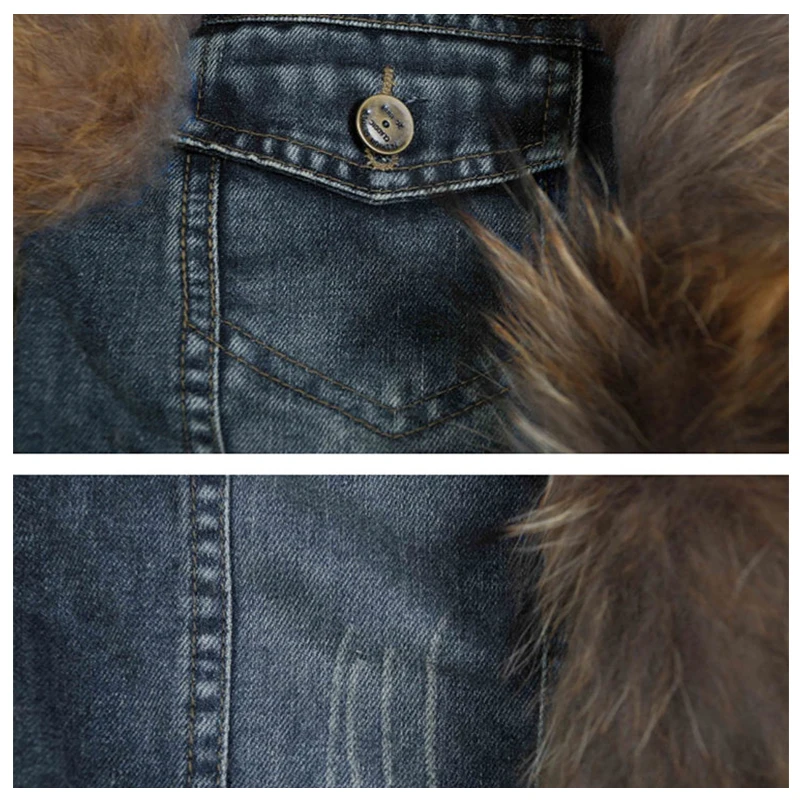 Женский жилет из меха лисы короткий натурального куртка джинсовой ткани для