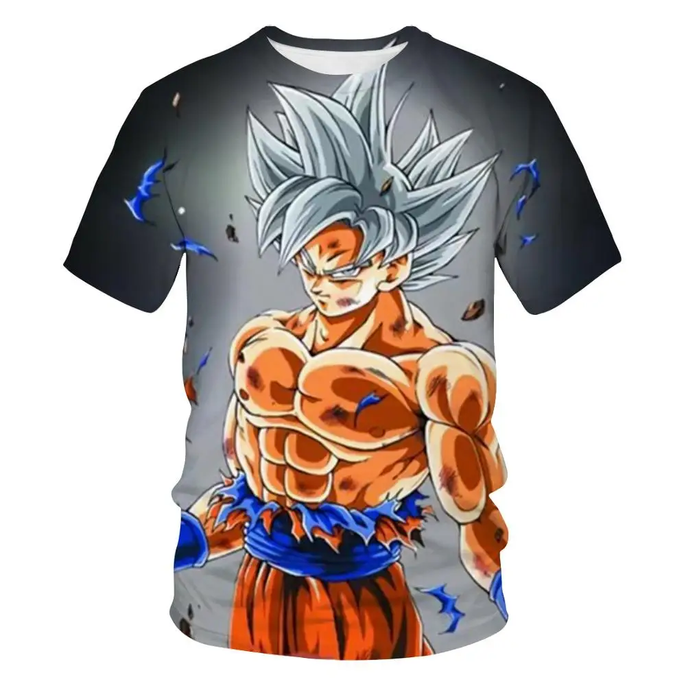 Летняя модная мужская Свободная 3D цветная Футболка с принтом dragon ball Повседневная