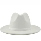 Фетровая шляпа-федора, с широкими полями, для мужчин, женщин, мужчин, британский стиль, официальная шляпа, черная, желтая, для вечевечерние, 56-58-60см