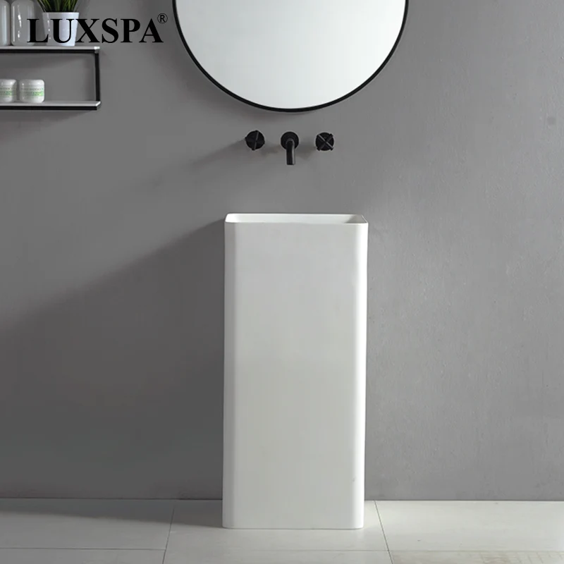 Европейский дизайн LUXSPA отдельно стоящая раковина из искусственного камня с