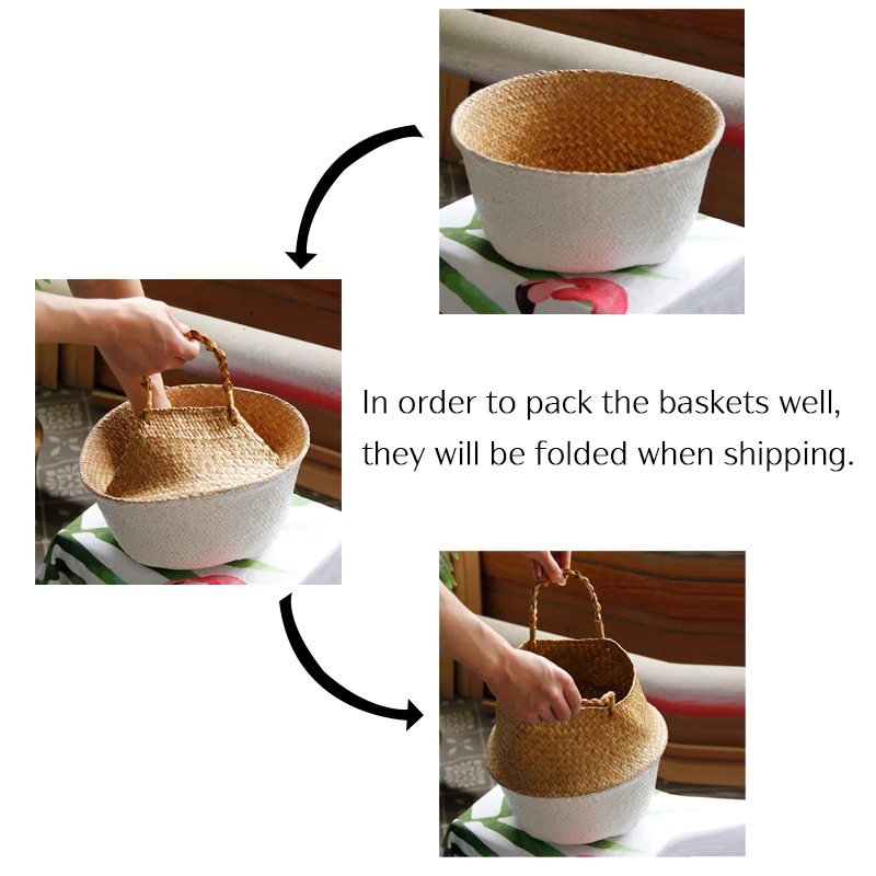

Storage Baskets laundry Seagrass Baskets Wicker Hanging Flower Pot Baskets Storage Flower Home Pot panier osier basket for toys