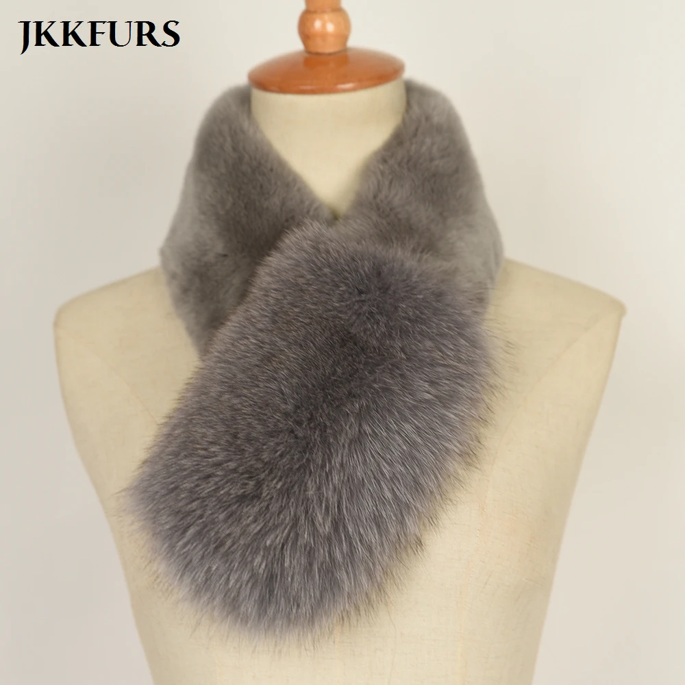 Женские шарфы из натурального меха лисы модные теплые кролика рекс на магнитной