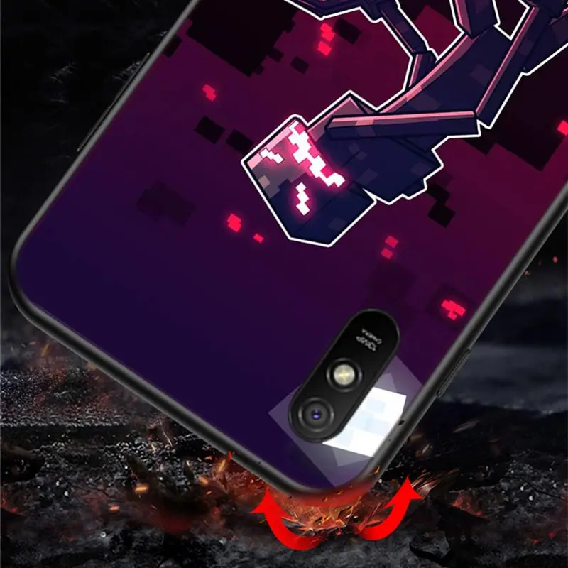 

Sandbox game Mini World For Xiaomi Redmi 9 9C 9A 9I 9T 10X 8A 8 7A 7 6A 6 5 S2 Y3 Y2 K30 Ultra K20 Pro Black Phone Case