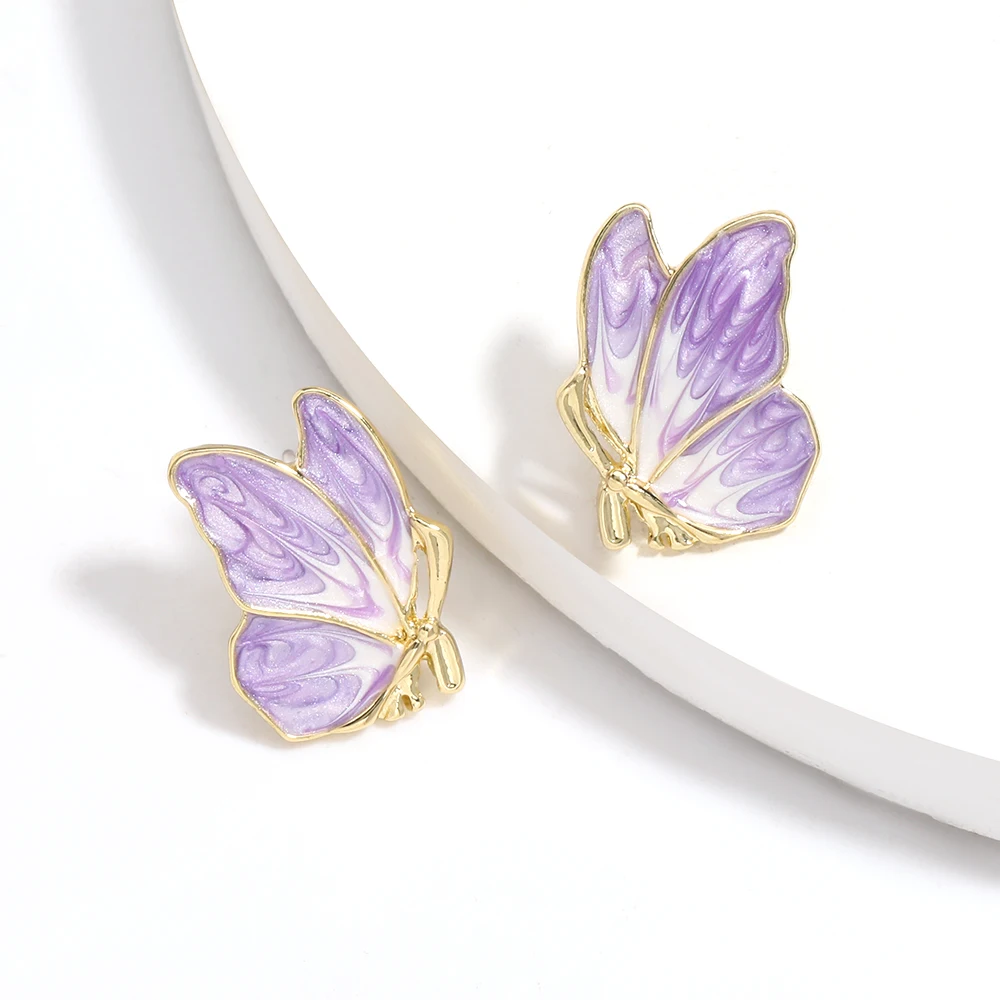 Pauli Manfi Модные женские серьги гвоздики в форме животных с металлической текстурой