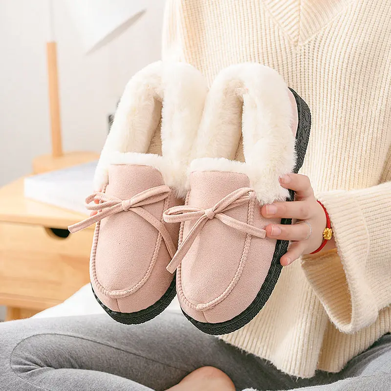 Женская обувь бархатная теплая на плоской подошве для беременных домашняя из