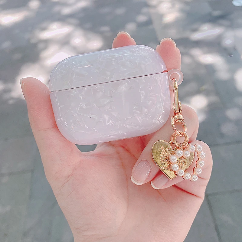 Роскошный глянцевый чехол для наушников Apple Airpods Pro Чехол Airpod 3 милый жемчужный