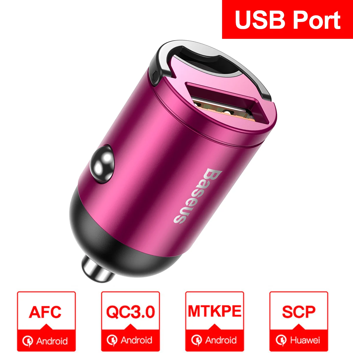 USB Port Pink Baseus Quick Charge 4,0 3,0 USB Автомобильное зарядное устройство для iPhone 11 Pro Max huawei P30 QC4.0 QC3.0 QC 5A быстрое PD USB C автомобильное зарядное устройство для телефона - Тип штекера: USB Port Pink