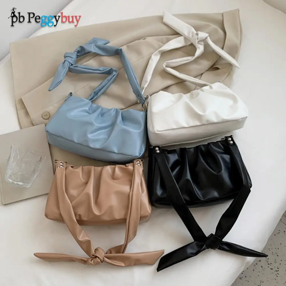 

Женская плиссированная сумка через плечо из искусственной кожи, с цепочкой