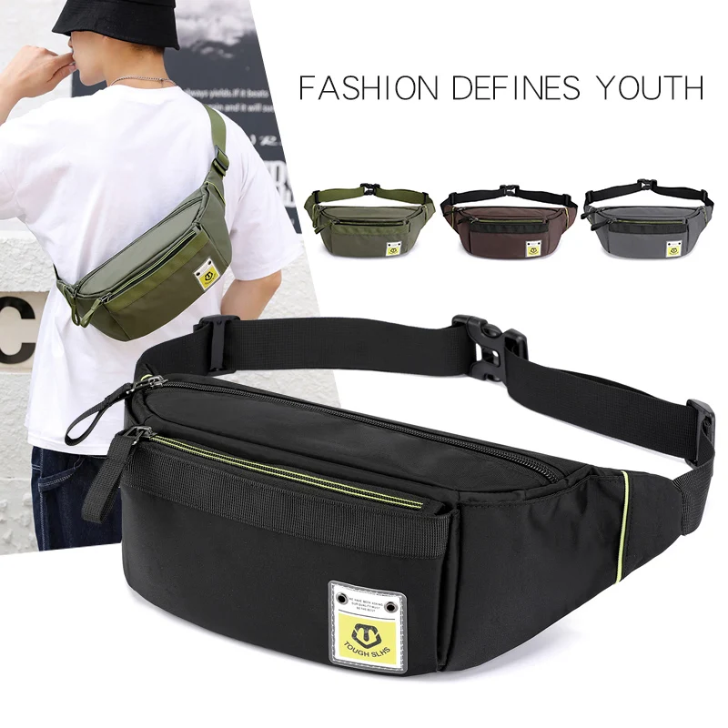 

Casual Nylon Men's Waist Packs 2020 New Arrivals Unisex Chest Bags Belt Hip Bum Bag Waterproof Waist Bags Male Fanny Pack Pocket