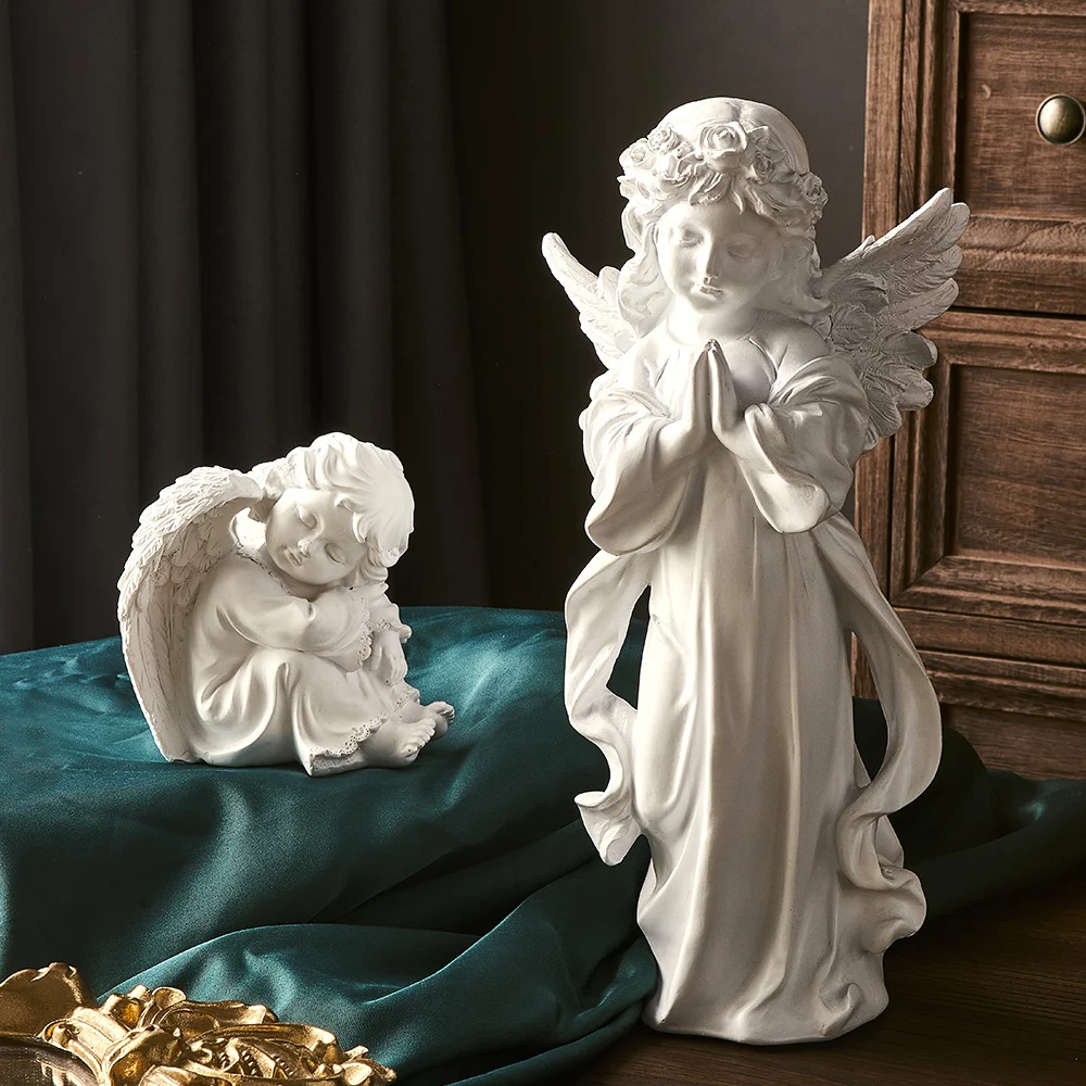 

Nordic Home Decoration Angel Statue Resin Sculpture Modern Art Resin European Style Decor Goddess Statue Living Room Decoration