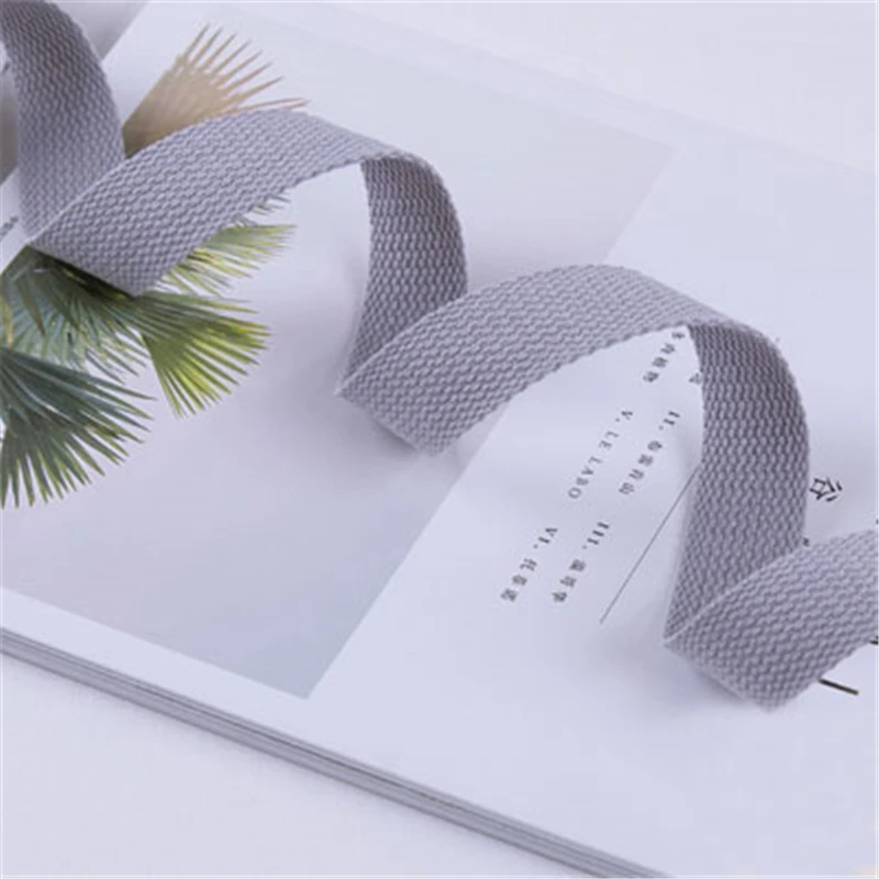 Light Grey 10 м 25 мм ширина холщовая тесьма полиэстер хлопок лента ремень швейная сумка ремень аксессуары для изготовления ремней шитье сделай сам Ремесло - Цвет: Light Grey