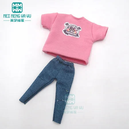 XB--025--A 1 шт. Blyth кукольная одежда модная футболка, рваные джинсы для Blyth Azone 1/6 аксессуары для кукол - Цвет: XB--025--A