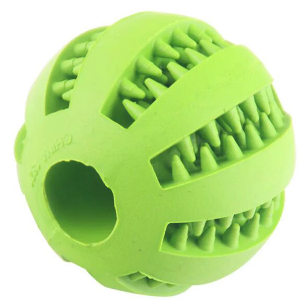 

Pet Dog Rubber Ball Chew Treat Dispensing Holder Pet Dog Puppy Cat Toy Training Dental Rubber Squeaky Ball Safety Chew Toys