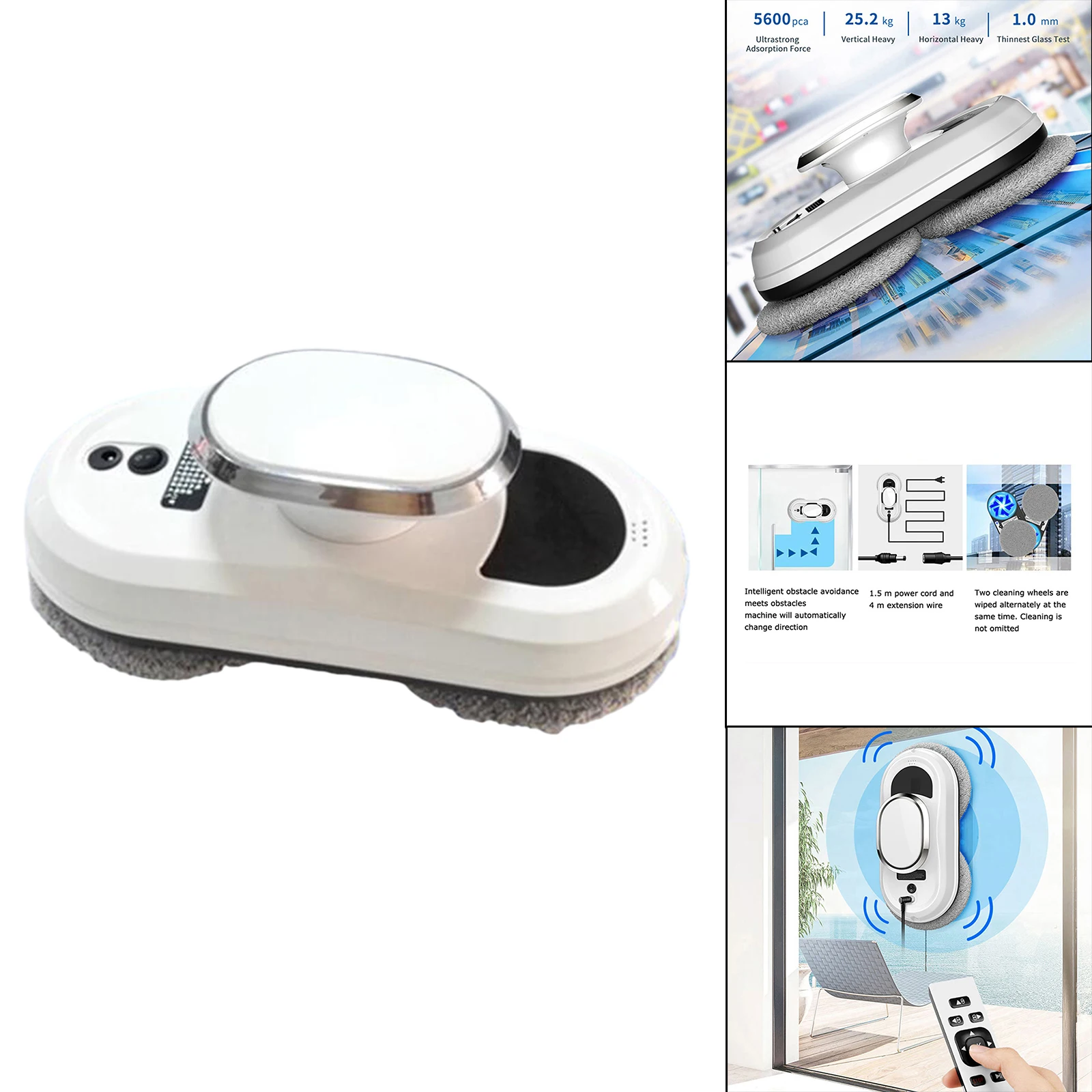 Robot aspirador autom&aacute;tico para limpieza de ventanas, limpiador inteligente de vidrio, Reino Unido-4