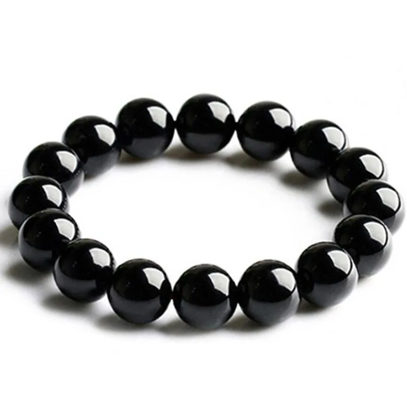 Hot-selling Natural Black Agate single-ring bracelet fashion boutique jewelry men and women to ward off evil transfer Buddha | Украшения и