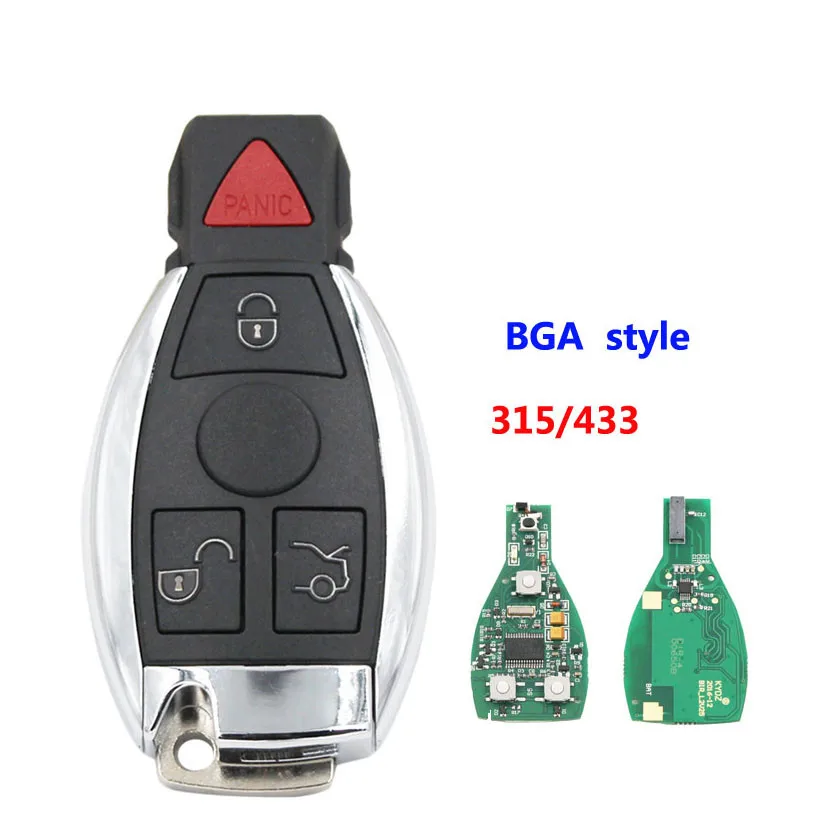 

Смарт-ключ KYDZ, 4 кнопки, дистанционный ключ NEC и BGA, 315 МГц, 434 МГц, для Mercedes Benz, автомобильный пульт дистанционного управления, Год 2000-