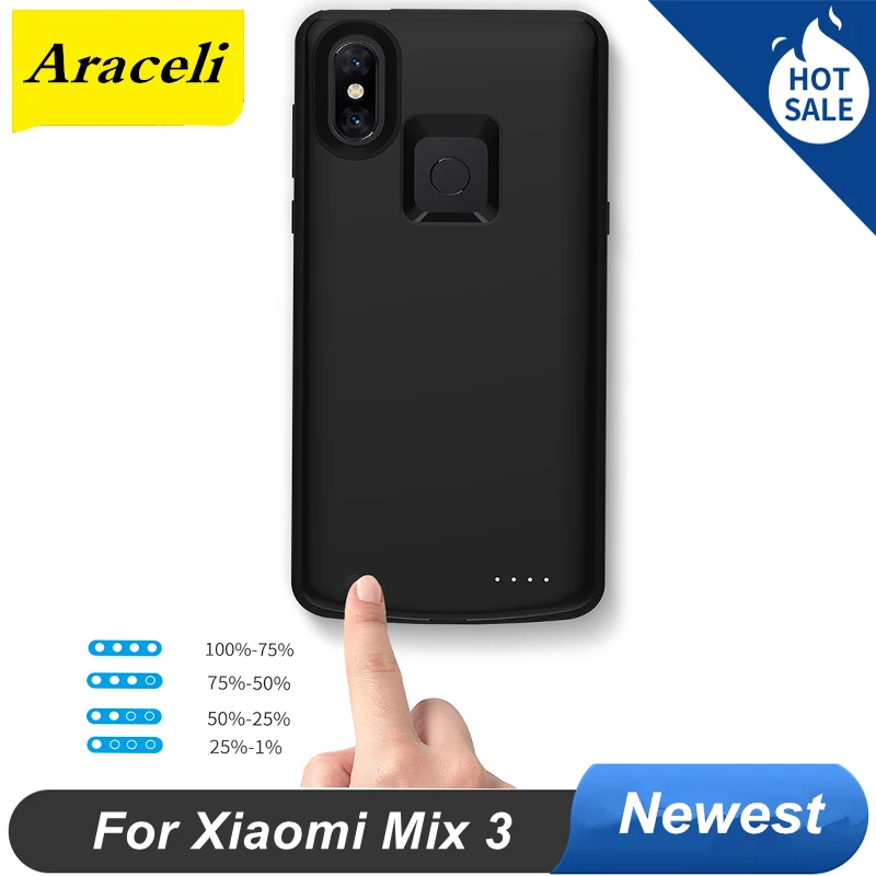 Araceli для Xiaomi Mix 3 батарея чехол 6500 мАч подставка телефона Mi Чехол Smart Power Bank
