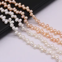 high quality natural freshwater pearl white orange spacer beads for jewelry making diy bracelet accessories gifts size 5 6mm