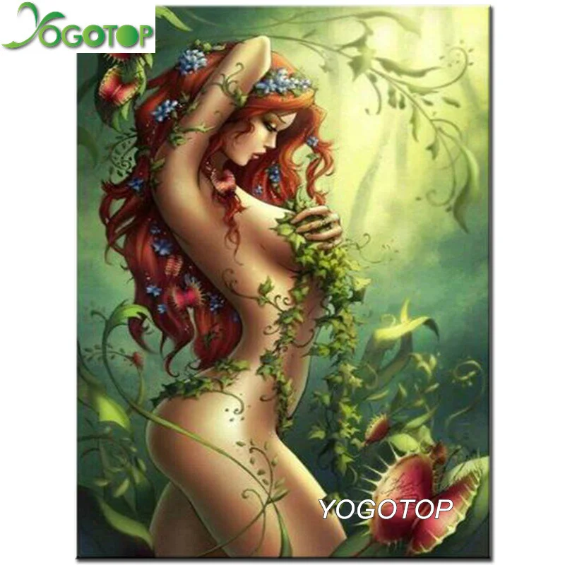 

New DIY Diamond mosaic Sexy girl cannibal flower Diamond painting Cross Stitch 3D Embroidery Rhinestone home decoration YY4524