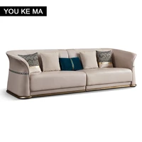 post modern light luxury sofa high end luxury villa living room full leather sofa123combined whole house supporting furniture