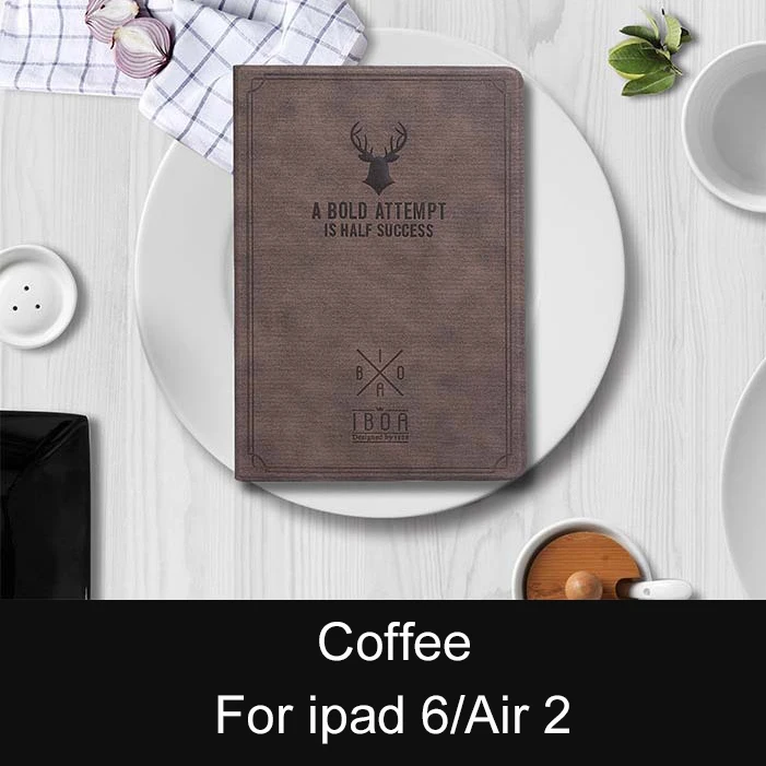 Coffee Essidi для ipad 9,7 защитный чехол для планшета из искусственной кожи чехол для ipad 6 Air 2 Smart Auto Wake and Sleep Складная подставка - Цвет: Coffee