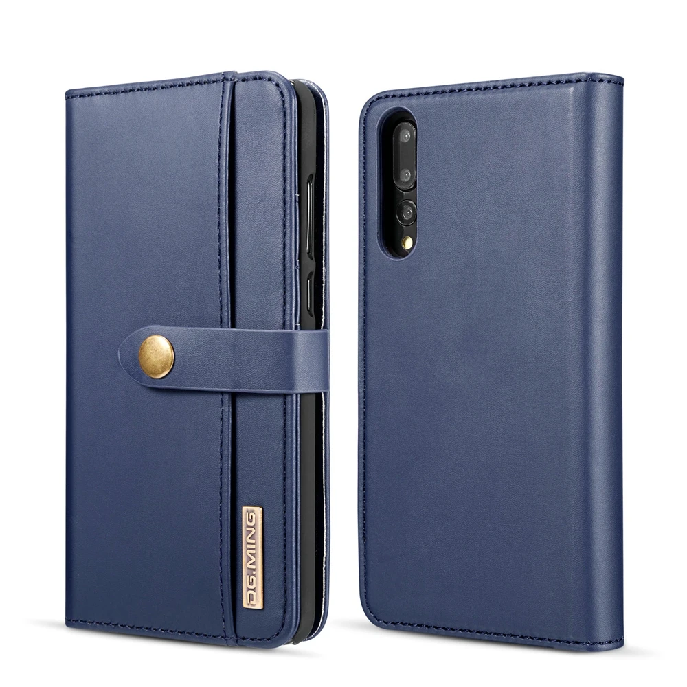 XYP кожаный держатель для карт, чехлы для телефонов huawei P30 Pro P20 Pro mate 20 Pro mate 20 Lite, тонкий гибридный жесткий чехол для телефона - Цвет: Темно-синий