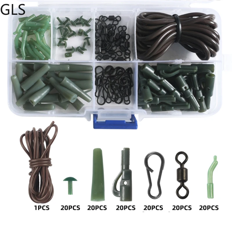 

GLS 121/Pcs Winter Fishing Tackle Box Kit Includes Hose/Connector/Anti-tangle Sleeve Durable Fishing Set Accessory