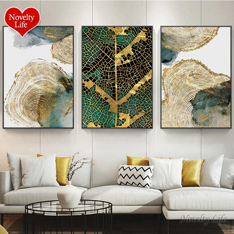 

3pcs Leaf and Trunk Texture Abstract Wall Art Canvas Poster Print Nordic Decorative Picture Painting Modern Living Room Decor