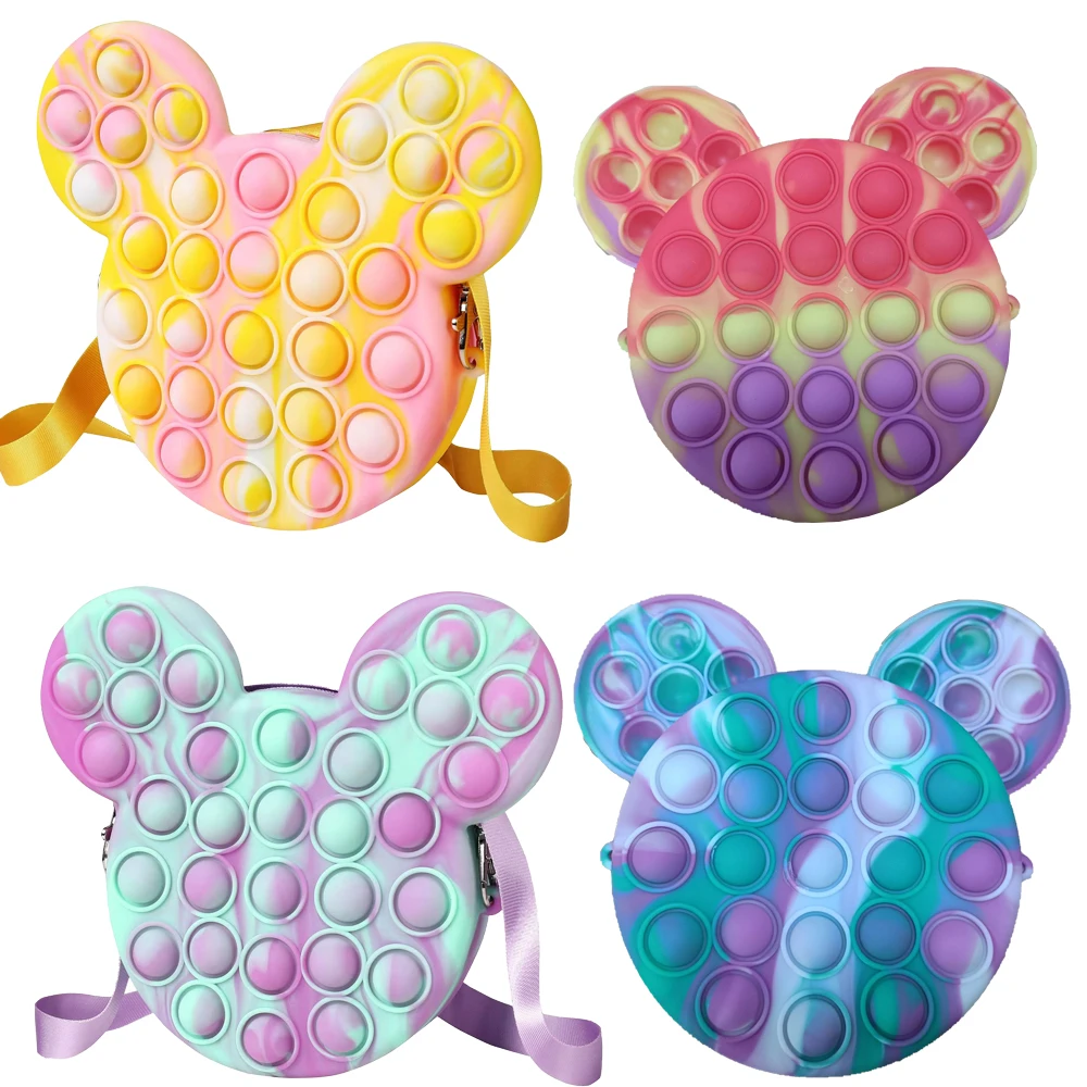 

Popularity Storage Box Pop Its Wallet Fidget Toys Pencil-Box Sensory Simple Dimple Anti Stress Bag Birthday Holiday Best Gifts