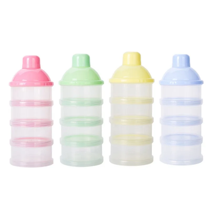 

Baby Formula Milk Storage Non-Spill Dispenser Stackable Milk Powder Container Kids Food Snack 4-Layers Travel Storage