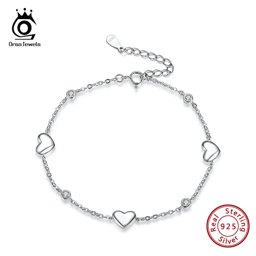 ORSA JEWELS Настоящее 925 стерлингового серебра браслеты из нержавеющей стали для