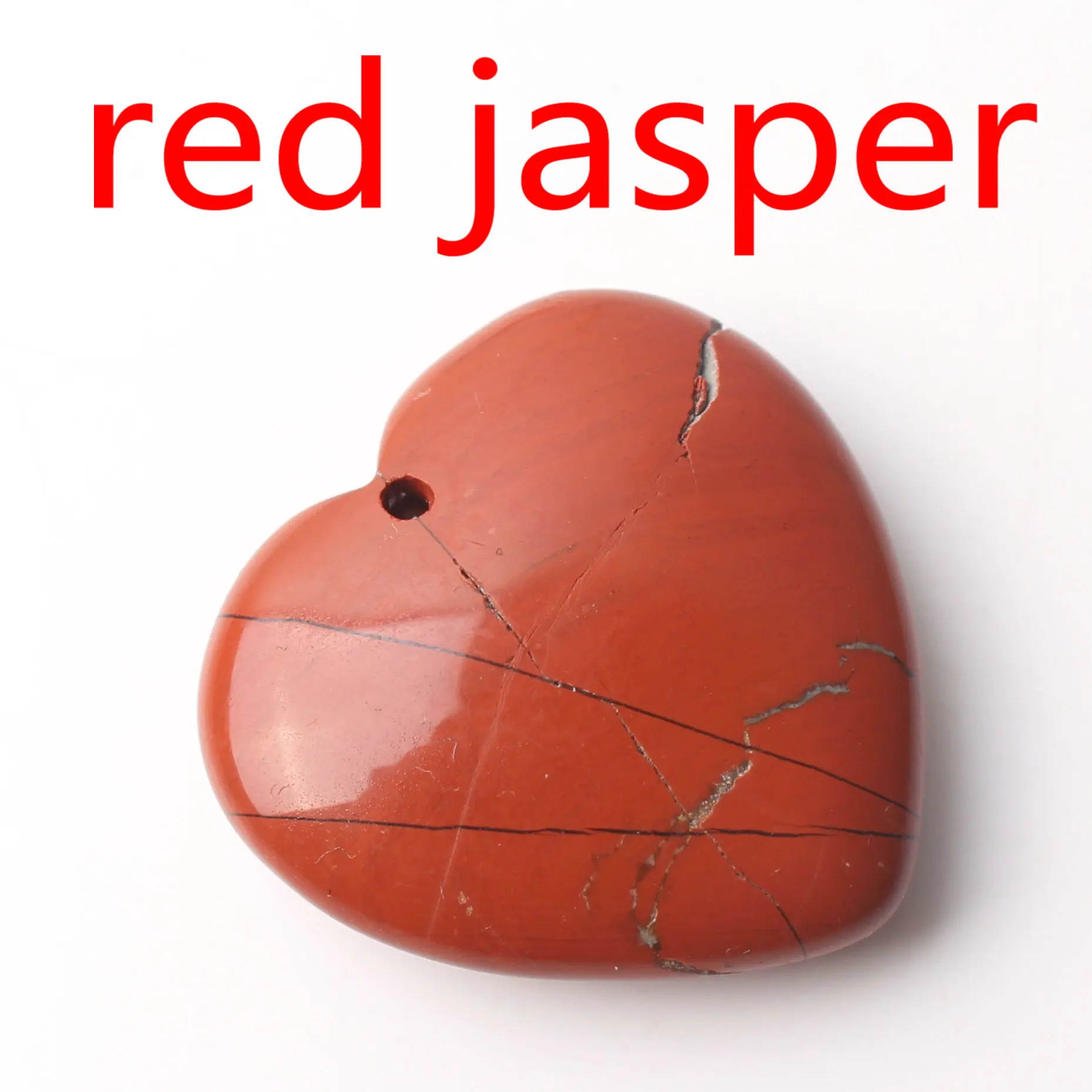 Red jasper Натуральный кристалл Аметист Роза Кварц сердце форма кулон с отверстием ожерелье аксессуары ювелирных изделий камень, реики целебный подарок - Цвет: Red jasper