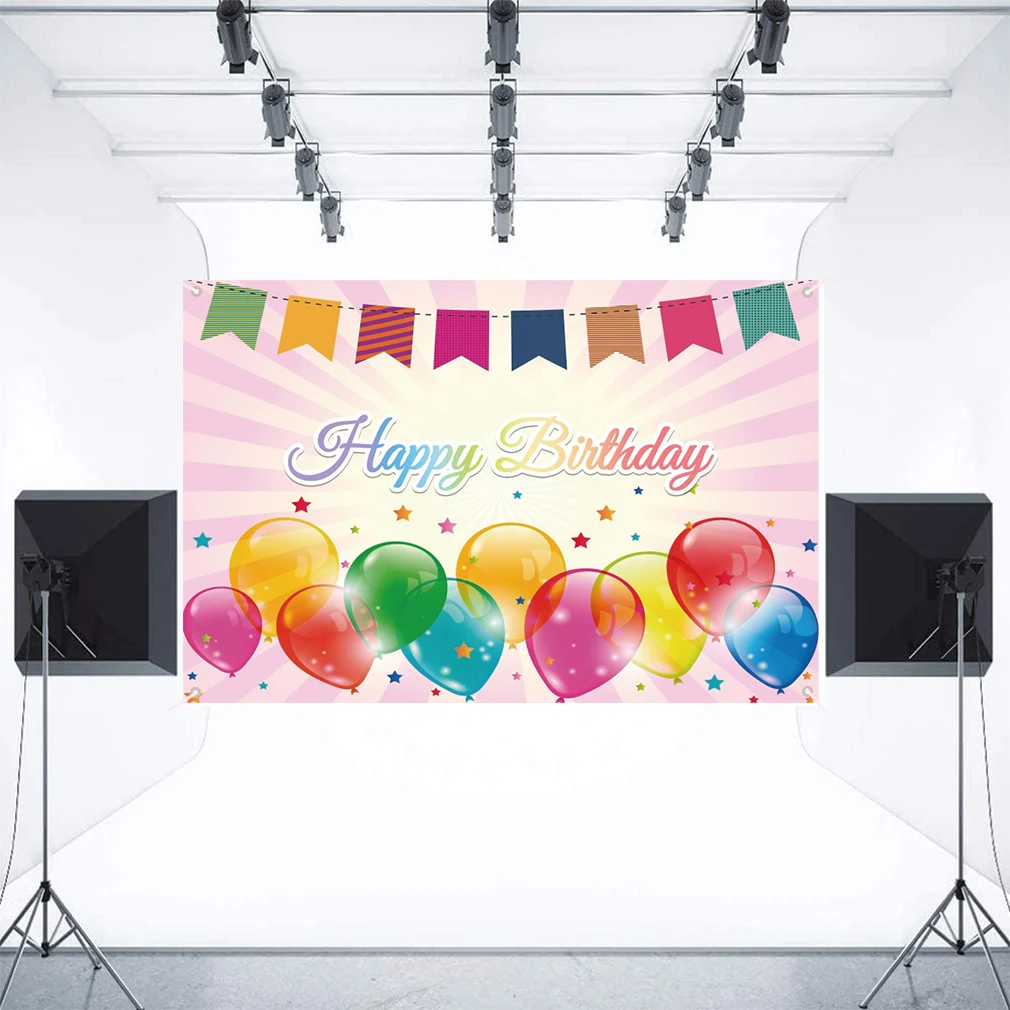 

Праздничный фон для дня рождения, украшение для вечевечерние НКИ, баннер, Красочные воздушные шары, украшение на день рождения для детей, ма...
